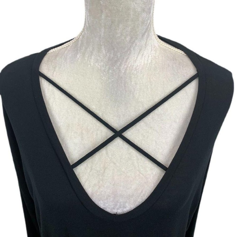 PINK Super Soft Caged Neck Black Knit Top Casual M - Picture 2 of 9